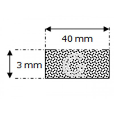 Rechthoekig mosrubber snoer | 3 x 40 mm | rol 50 meter